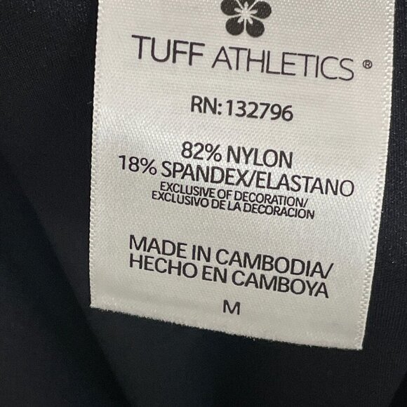 NEW Tuff Athletics Womens M Black Capri Activewear Pants Nylon Spandex Stretch - Picture 5 of 8